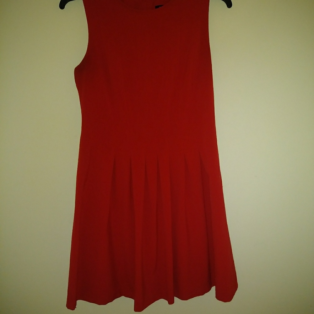 Red mini pleated dress